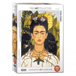Self-Portrait with Thorn Necklace and Hummingbird by Frida Kahlo 1000-Piece Puzzle