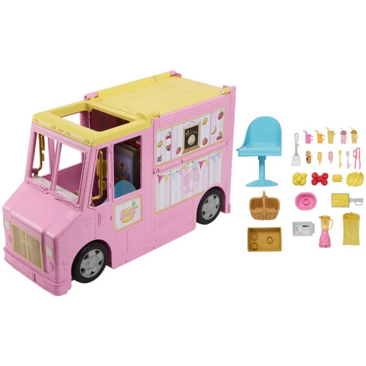 Barbie Sets, Lemonade Truck Playset With 25 Pieces