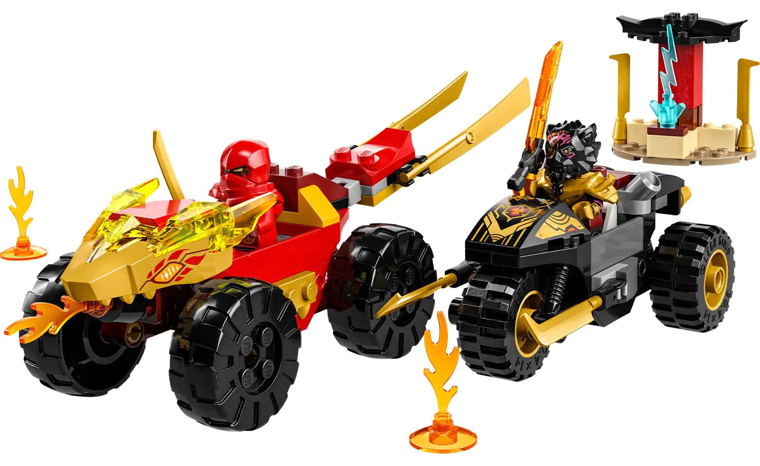 LEGO® NINJAGO® Kai and Ras's Car and Bike Battle