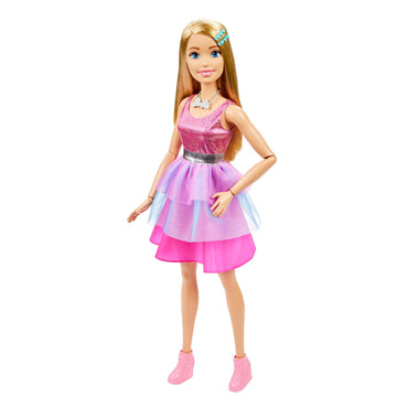 Large Barbie Doll, 28 Inches Tall, Blond Hair and Shimmery Pink Dress