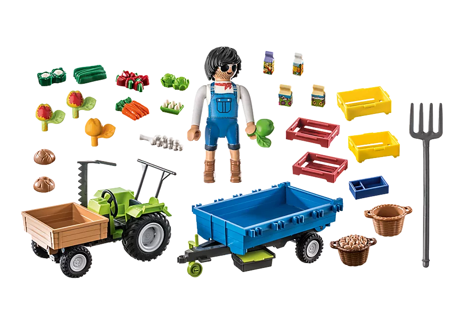 Playmobil - Harvester Tractor with Trailer 71249