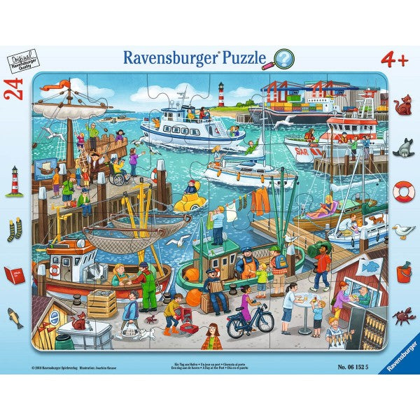 RAVENSBURGER FRAME PUZZLE 24PC A DAY AT THE PORT
