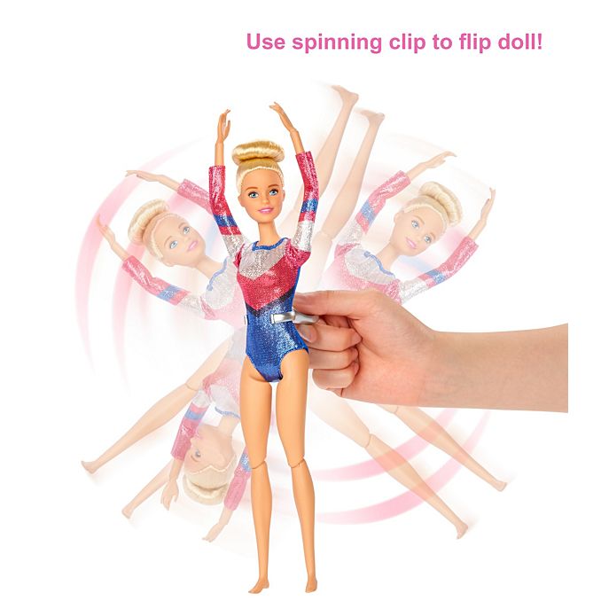 Barbie® Gymnastics Doll and Playset with Twirling Feature, Balance Beam, 15+ Accessories
