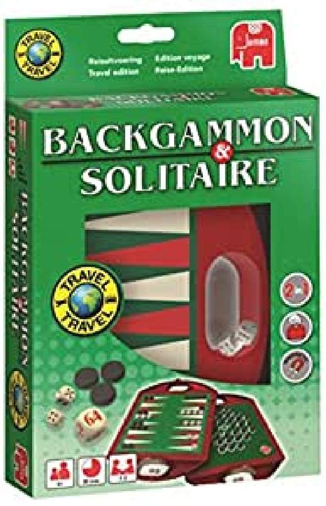 JUMBO- Travel Backgammon-Solitaire Board Game