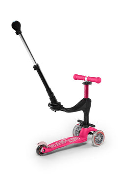 Mini 3in1 Deluxe Push Along Micro Scooter Pink