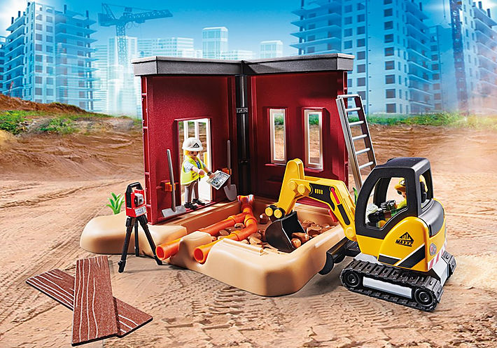 Mini Excavator with Building Section 70443