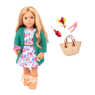 Our Generation Doll with Garden Accessories Sage 18 inch Brown Hair
