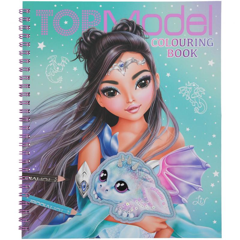 TOPModel Colouring Book With Sequins- Dragon Love