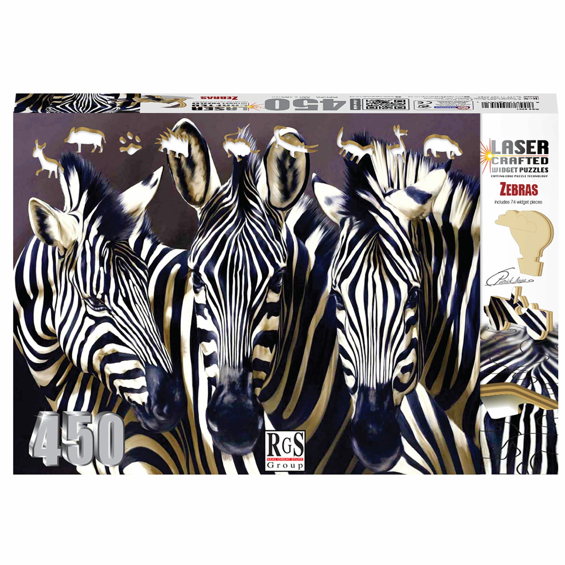 Zebras Laser Crafted Widget Puzzle 450pc